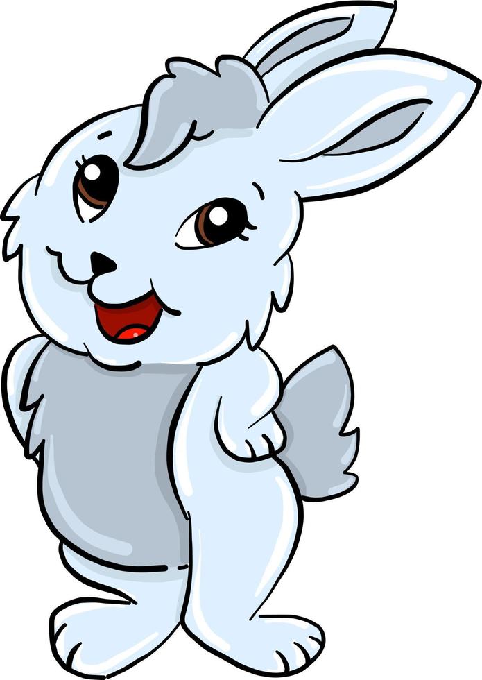 Funny bunny, illustration, vector on white background