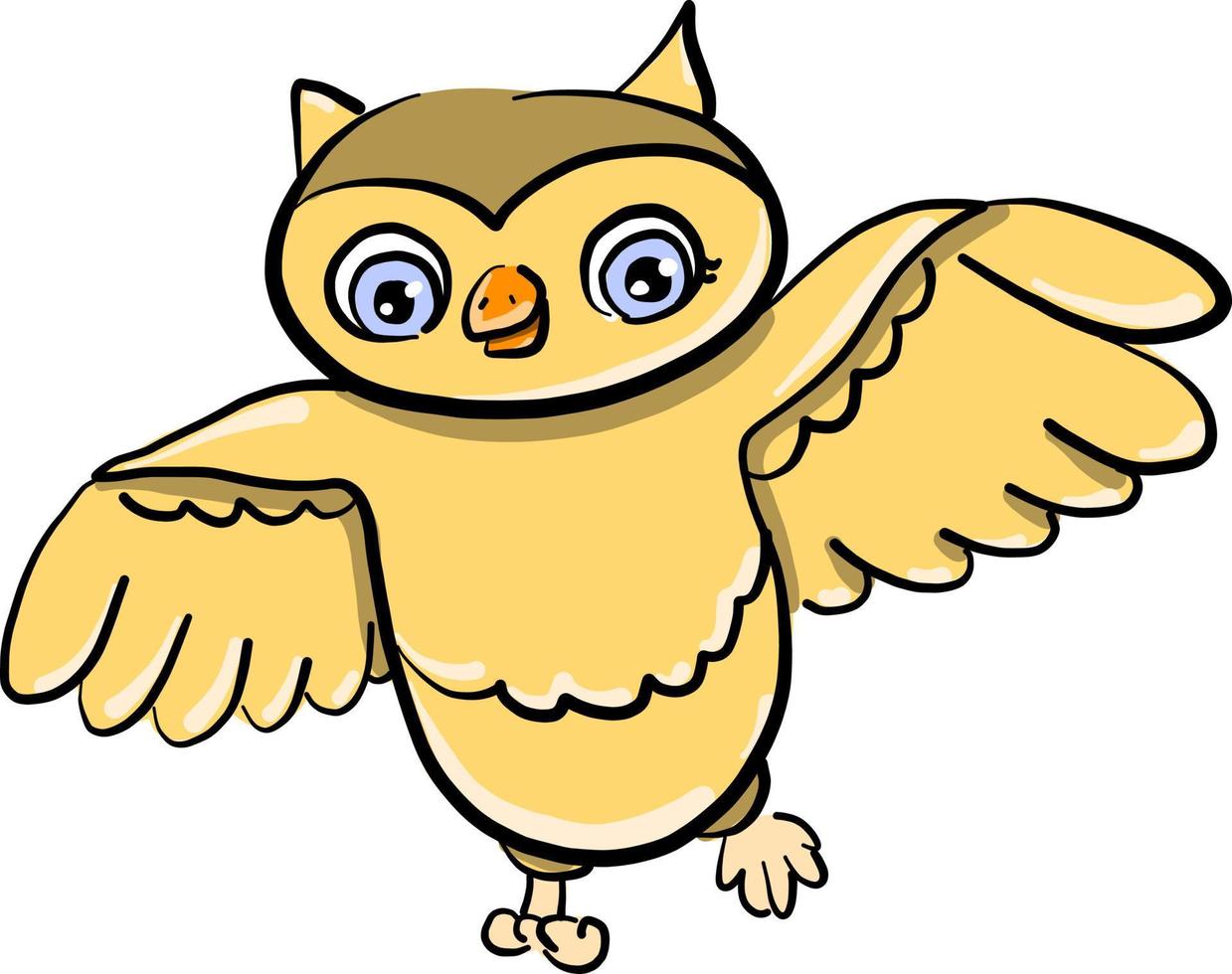 Flying owl, illustration, vector on white background