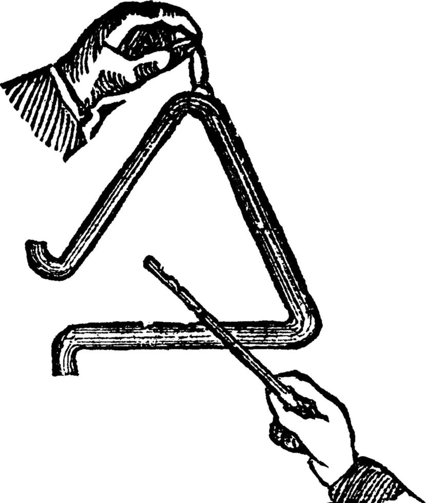 Triangle, vintage illustration. vector