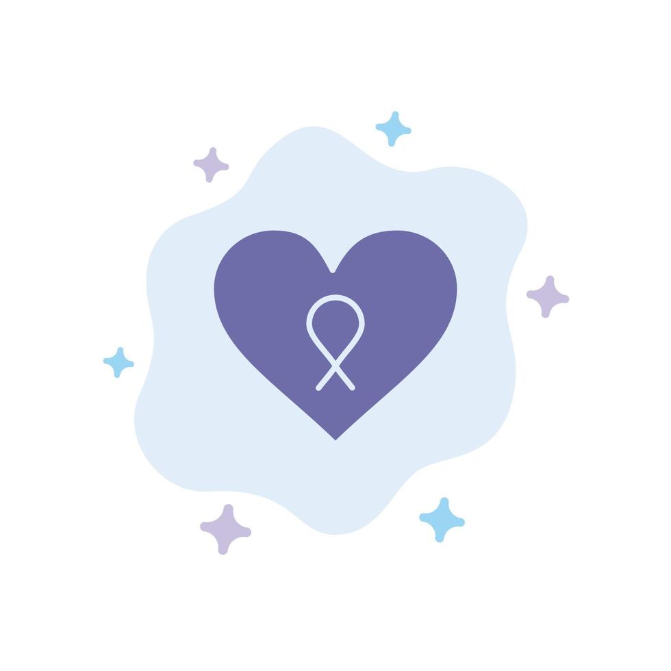 Heart Love Romance Patient Blue Icon on Abstract Cloud Background vector