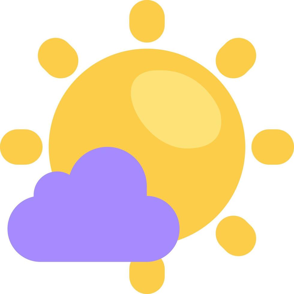 Sunny day with chance of rain, illustration, vector on a white background.
