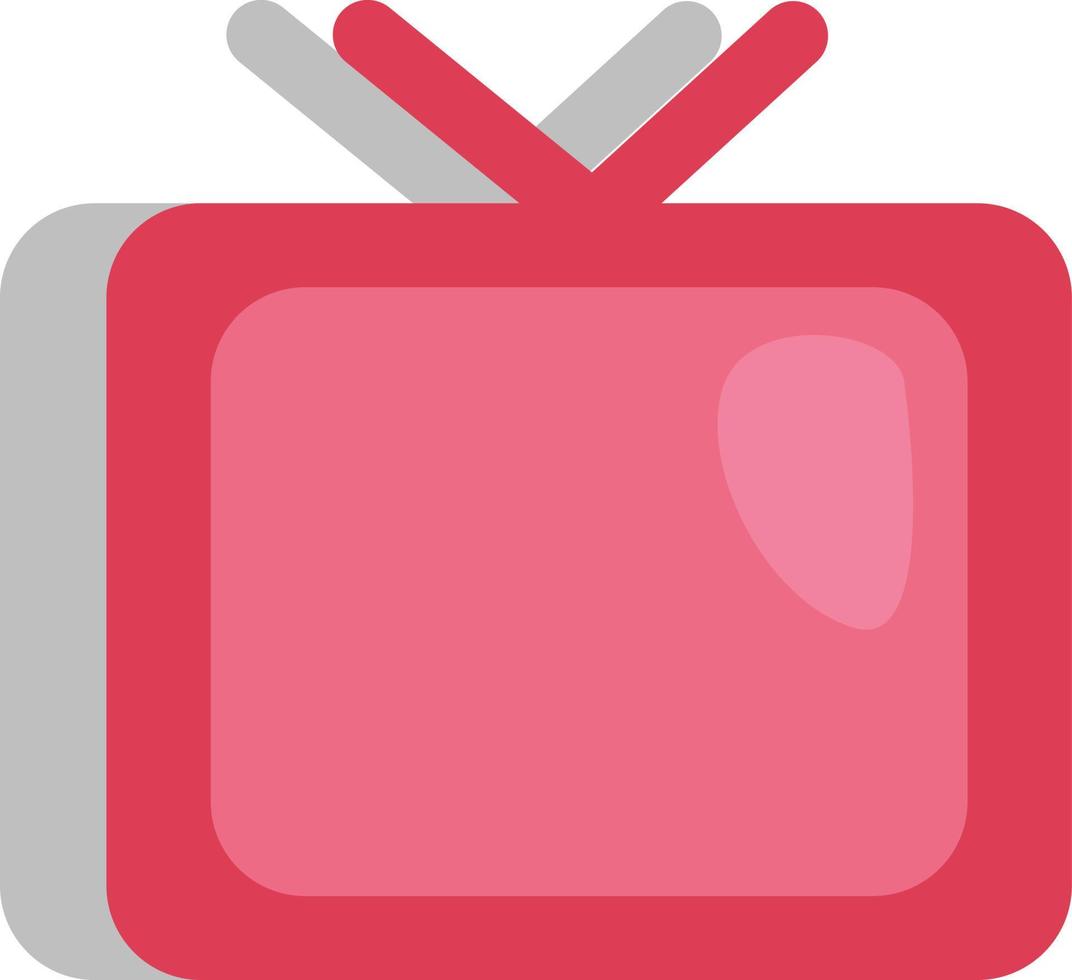 Pink TV, illustration, vector on a white background.