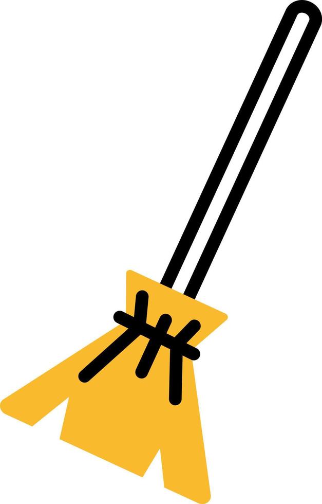 Cleaning broom, illustration, vector on a white background.