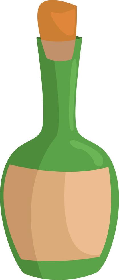 Bottle of rum, illustration, vector on white background.