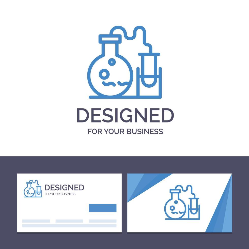 Creative Business Card and Logo template Tube Flask Lab Science Vector Illustration