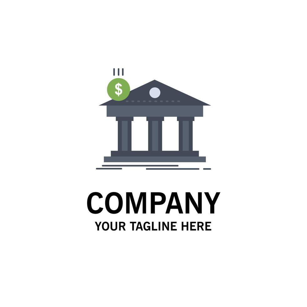Architecture bank banking building federal Flat Color Icon Vector