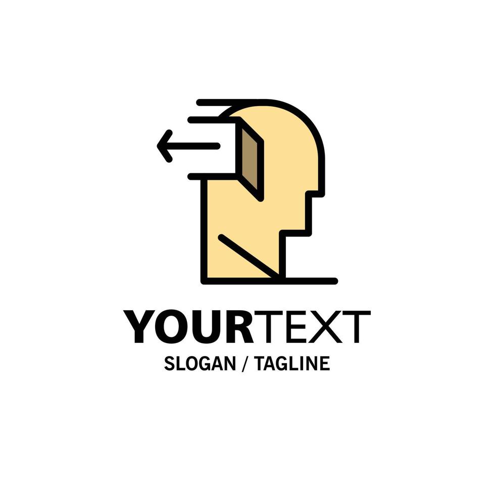 Door Mind Negative Out Release Business Logo Template Flat Color vector