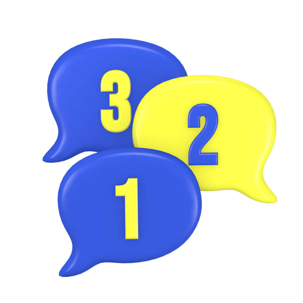 3d rendering cute new year party icon Countdown time png