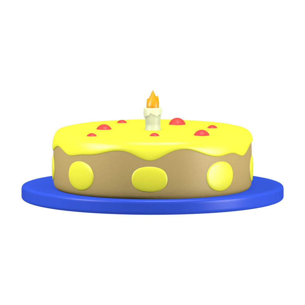 3D-Rendering süße Neujahrsparty Symbol Kuchen Dessert png