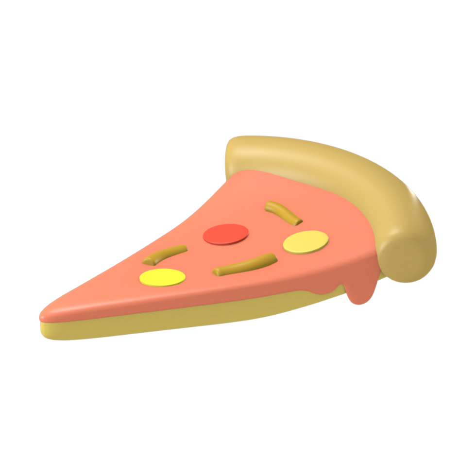 3d renderen schattig nieuw jaar partij icoon pizza partij png