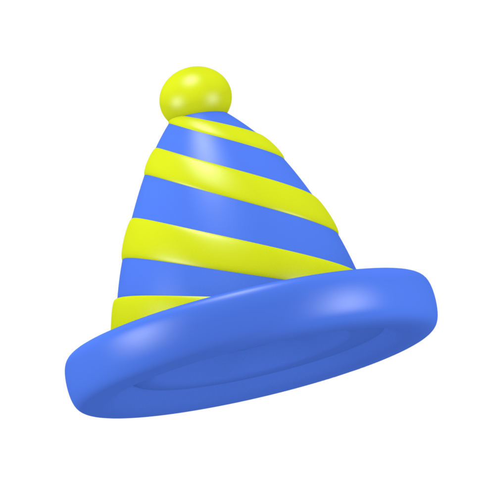 3d rendering cute new year party icon Party Hat png