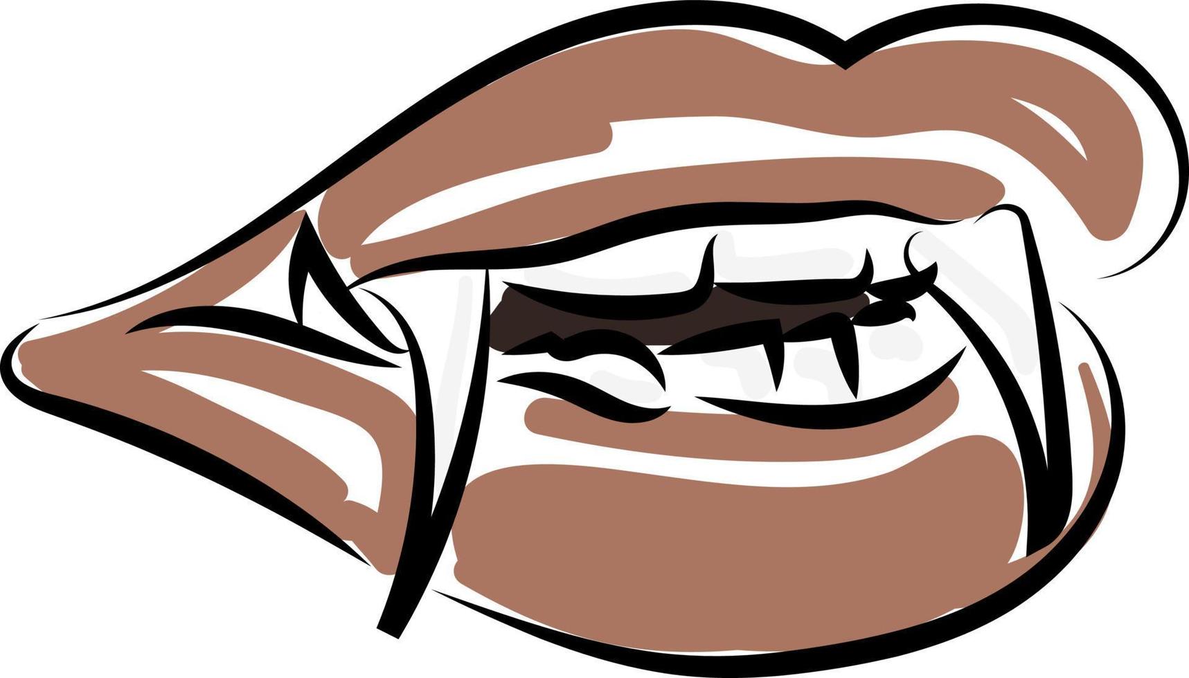 Vampire mouth, illustration, vector on white background.