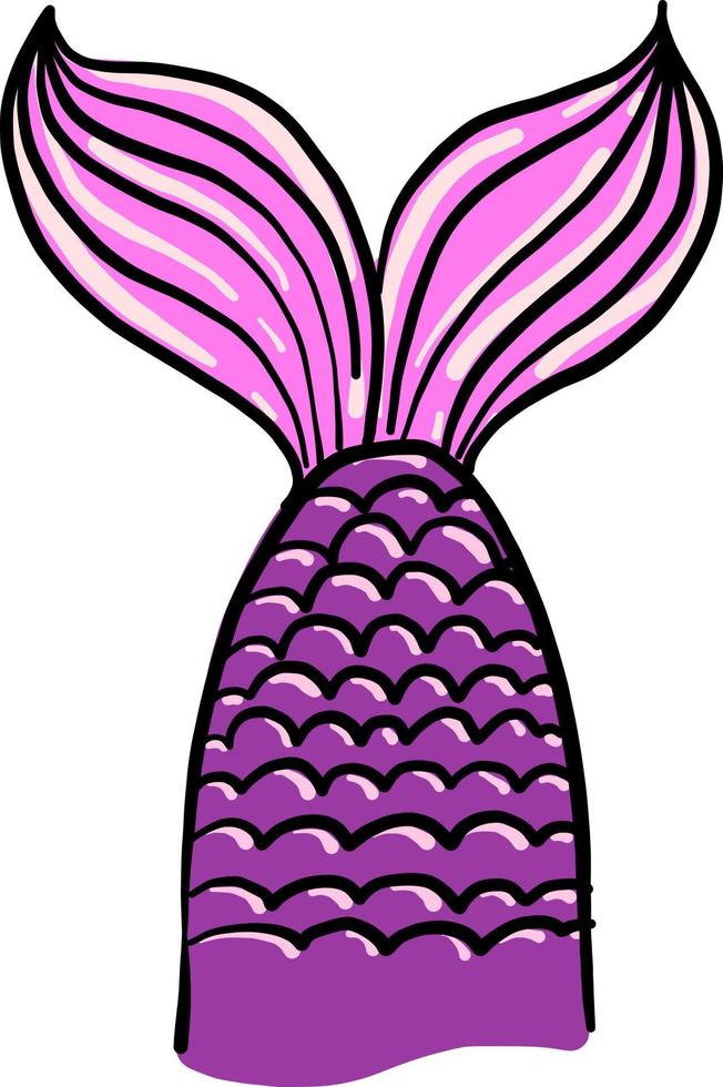 Mermaid tail, illustration, vector on white background