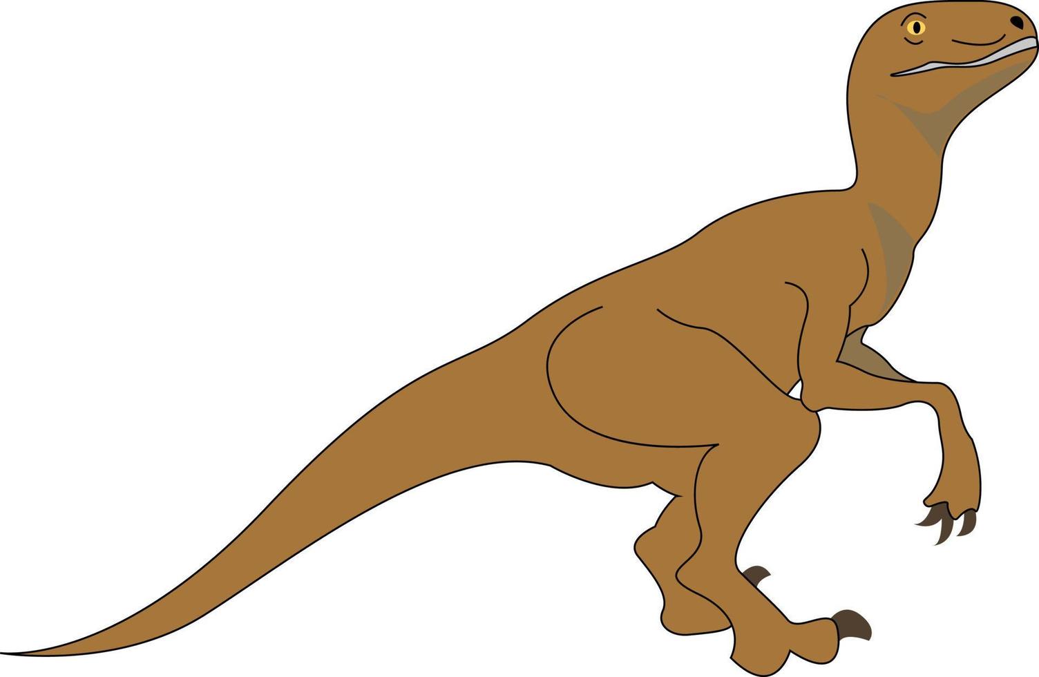 Deinonychus, illustration, vector on white background.