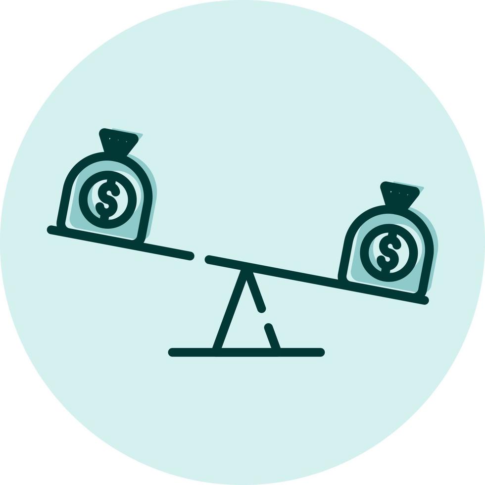 Financial scale, illustration, vector on a white background.