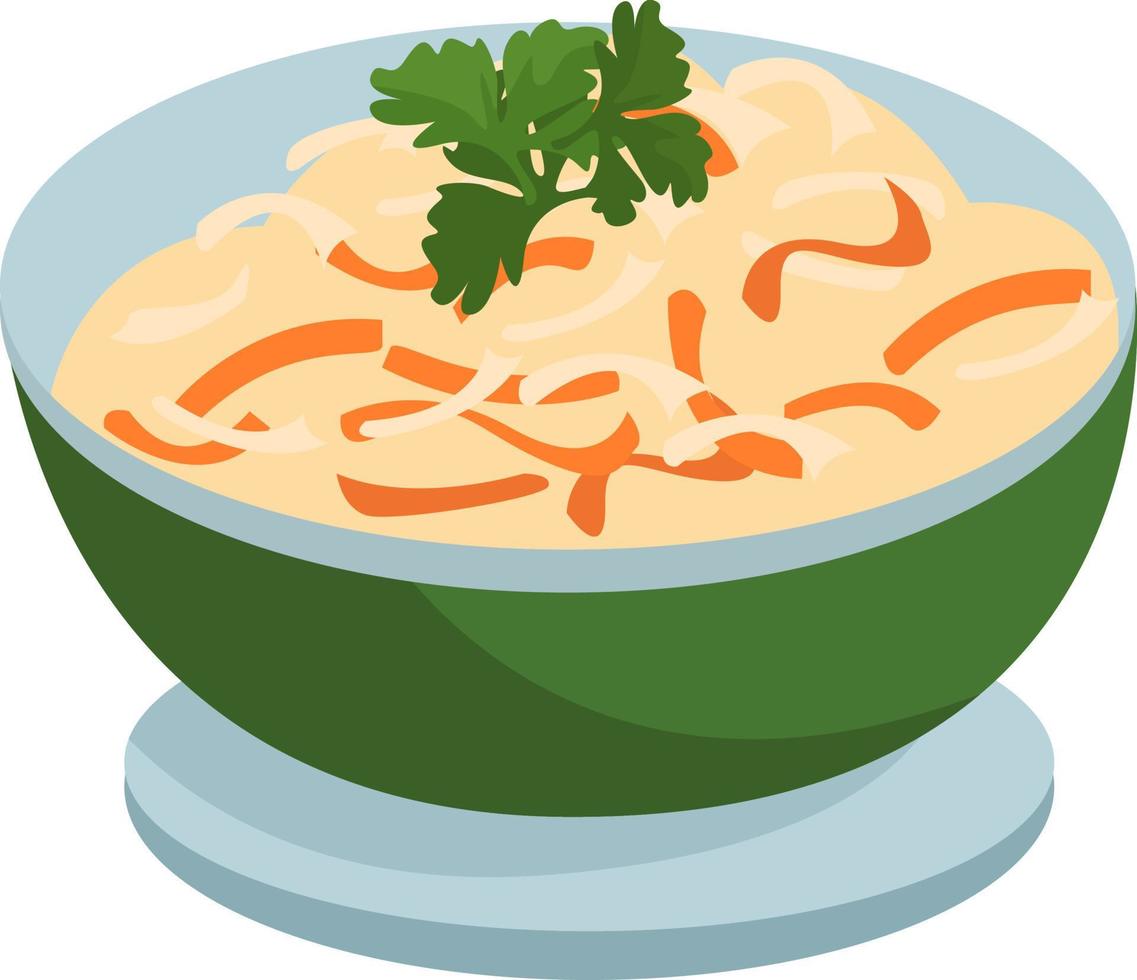 Tasty Coleslaw, illustration, vector on white background.