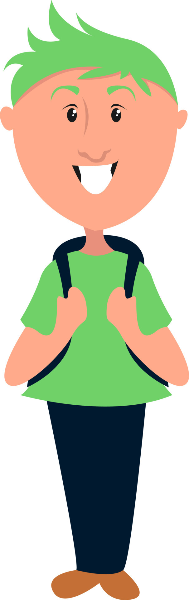 Green hair, illustration, vector on white background. 13521090 Vector