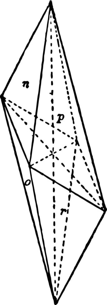 Triclinic Pyramid vintage illustration. vector