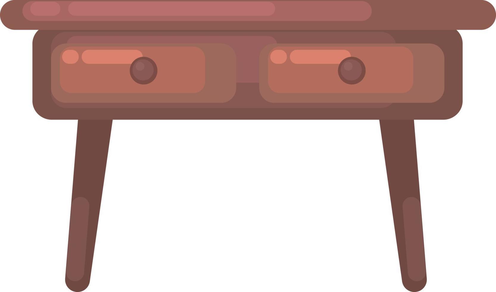 Table with drawers, illustration, vector on white background