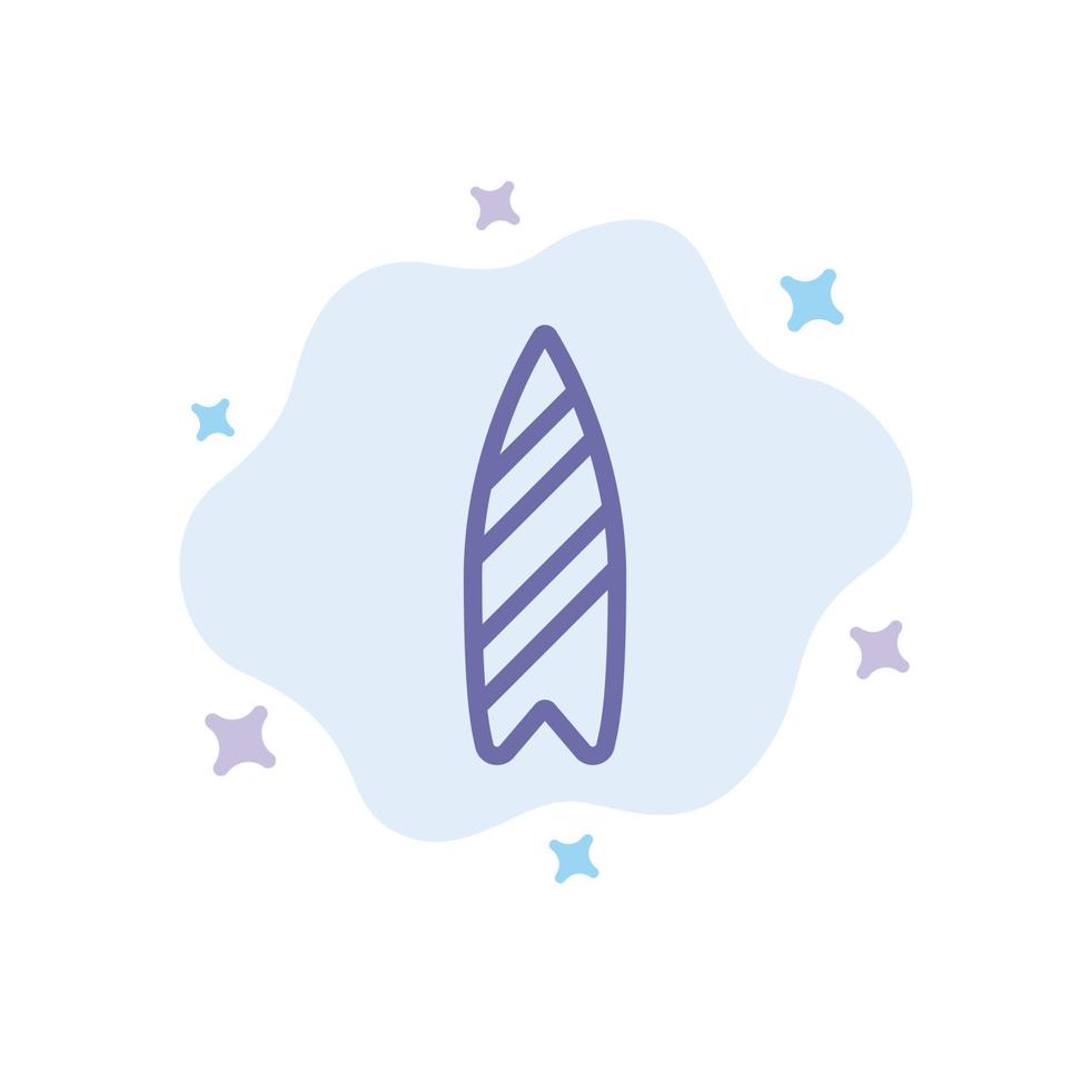 Recreation Sports Surfboard Surfing Blue Icon on Abstract Cloud Background vector