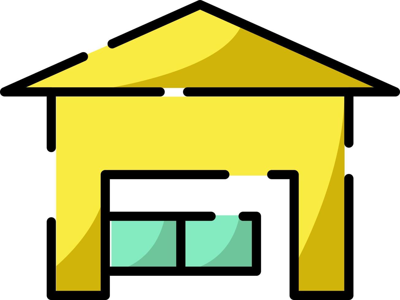 Shipping warehouse, illustration, vector on a white background.
