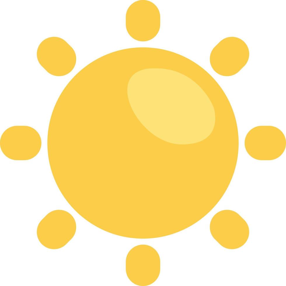 Bright sun, illustration, vector on a white background.