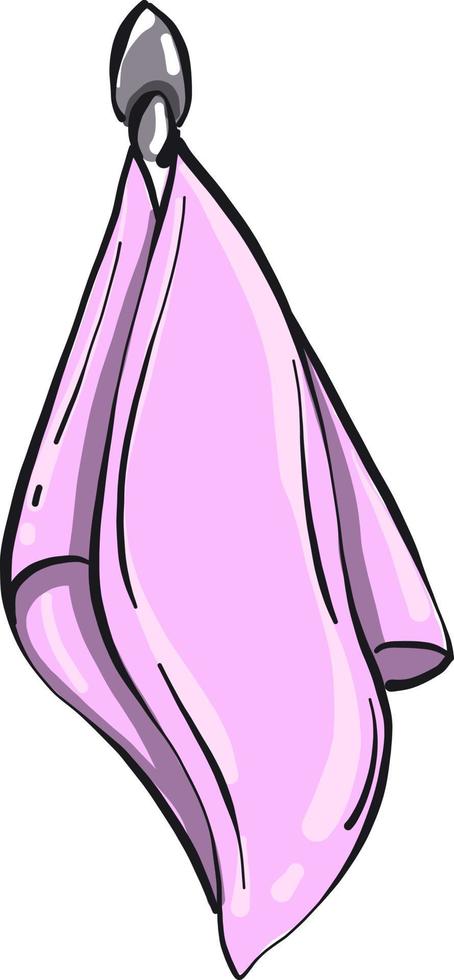 Pink towel, illustration, vector on white background.