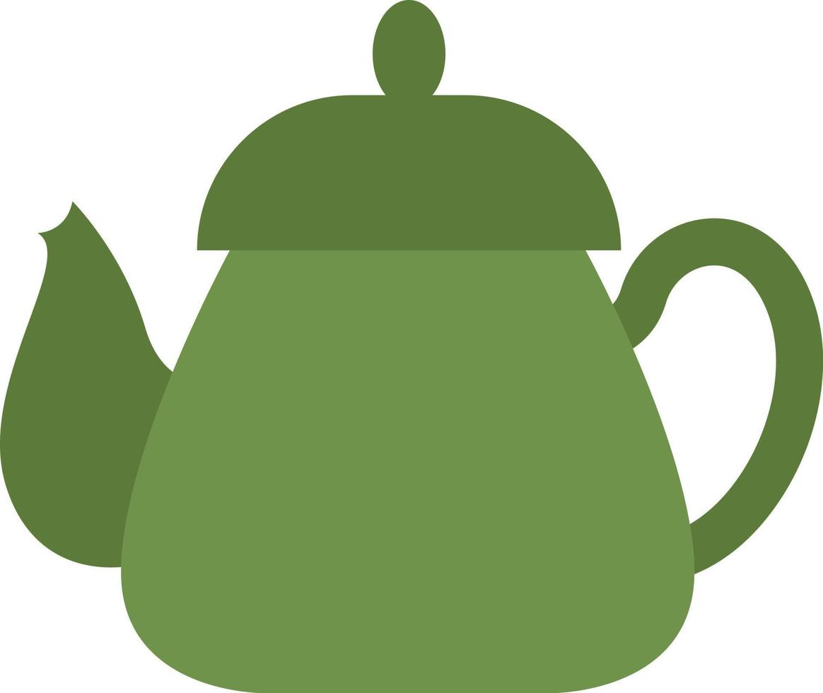 Green teapot, illustration, vector on a white background 13521258