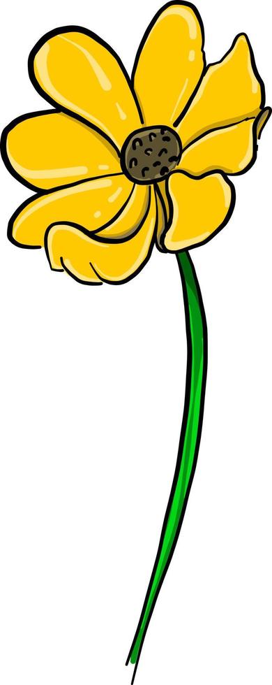 Yellow flower, illustration, vector on white background