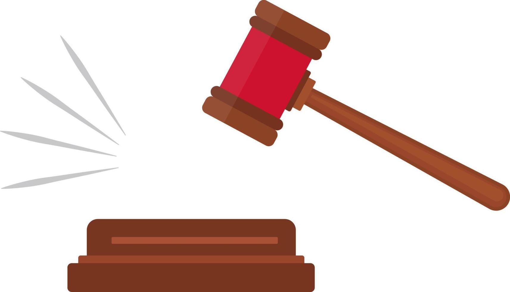 Judges mallet ,illustration, vector on white background.