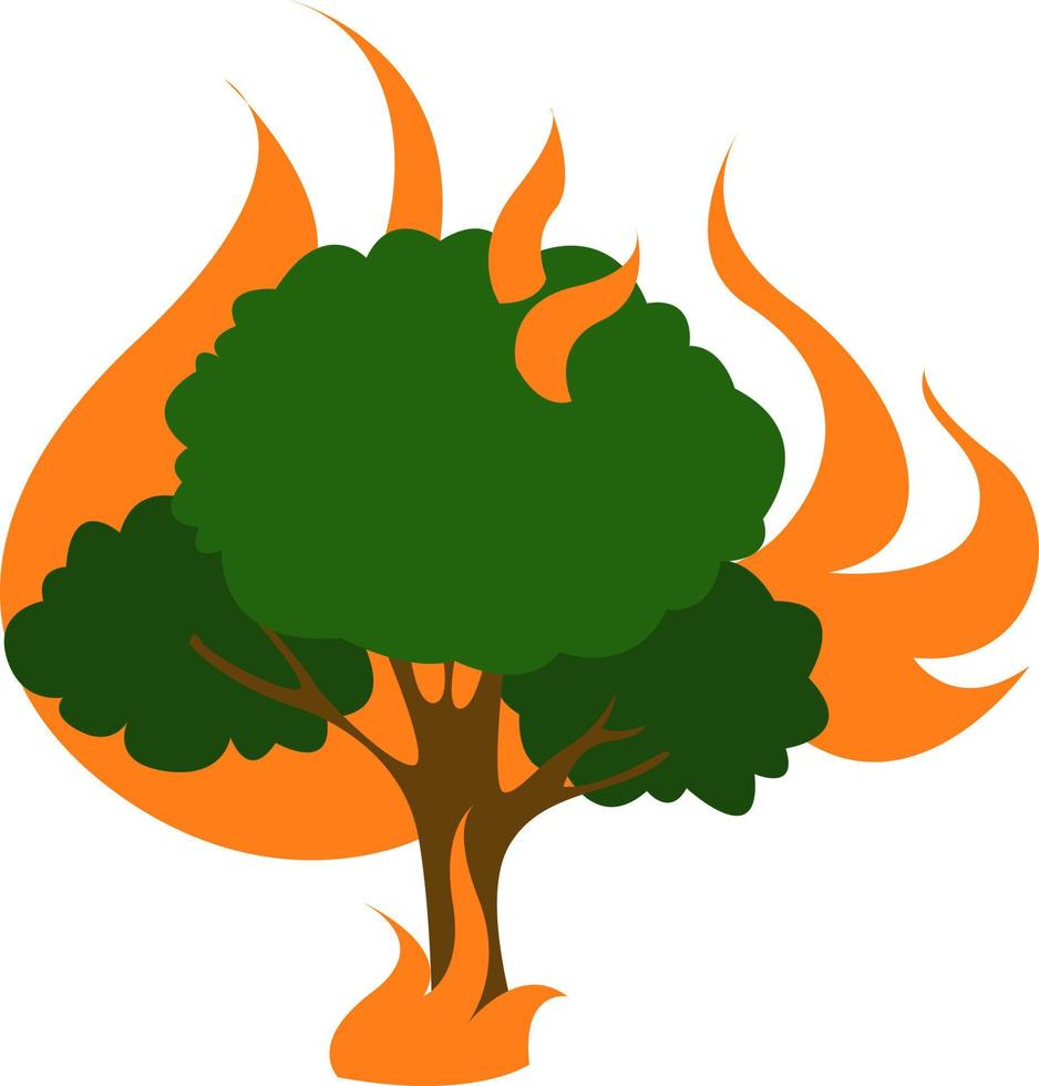 Wildfire, illustration, vector on white background.