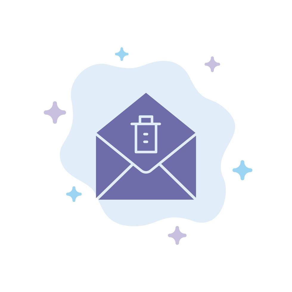 Mail Message Delete Blue Icon on Abstract Cloud Background vector