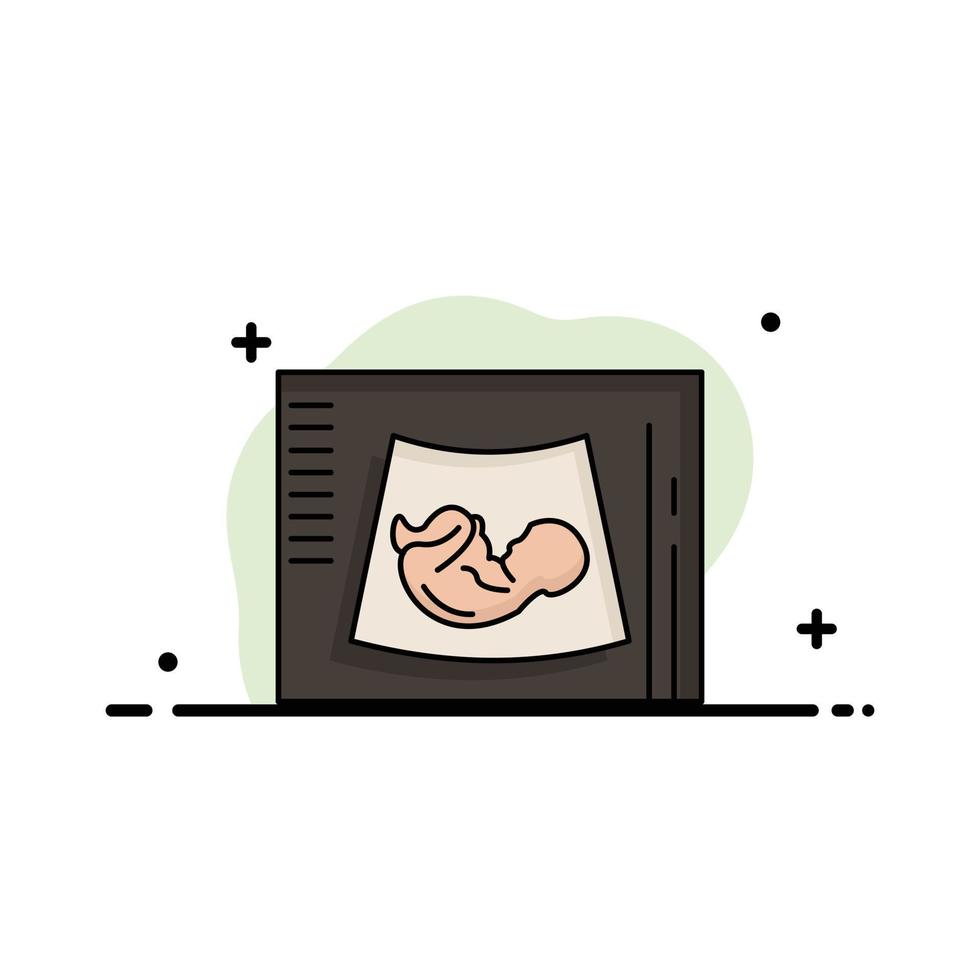 Maternity pregnancy sonogram baby ultrasound Flat Color Icon Vector