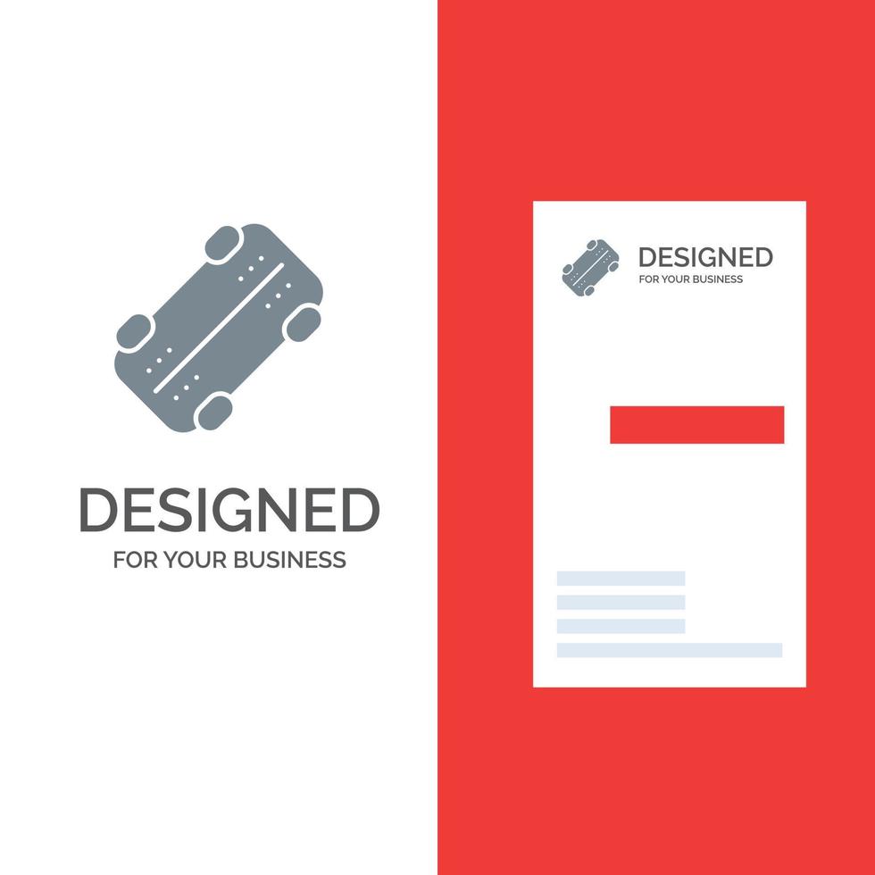 Skate Skateboard Sport Grey Logo Design and Business Card Template vector