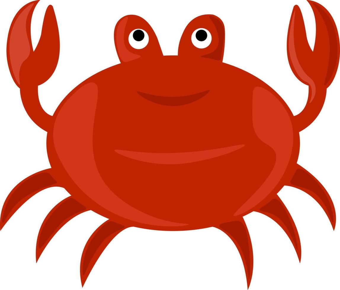 Red crab, illustration, vector on white background.