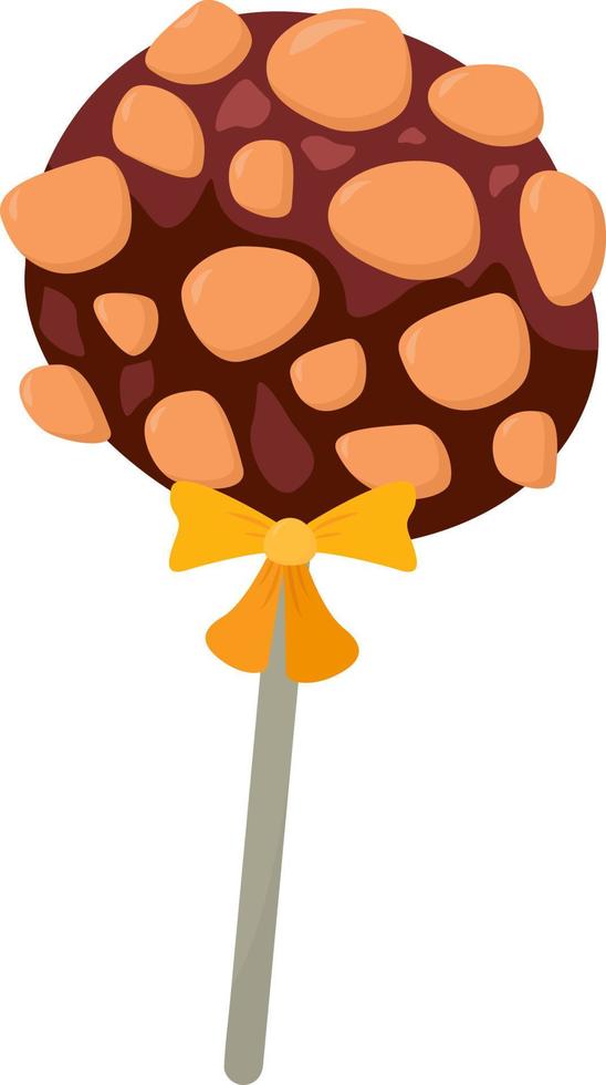 piruleta de chocolate, ilustración, vector sobre fondo blanco