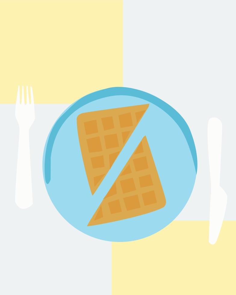 Waffles, illustration, vector on white background.