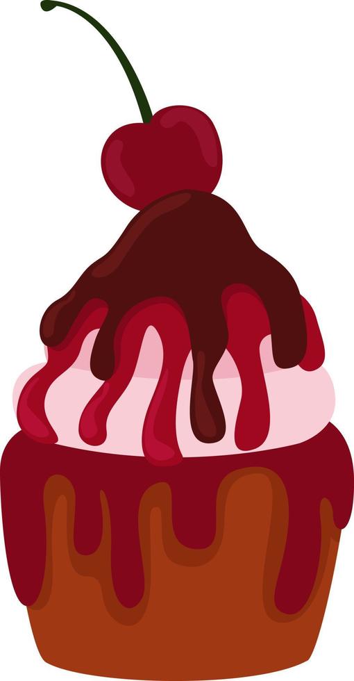 Red velvet cake, illustration, vector on a white background.