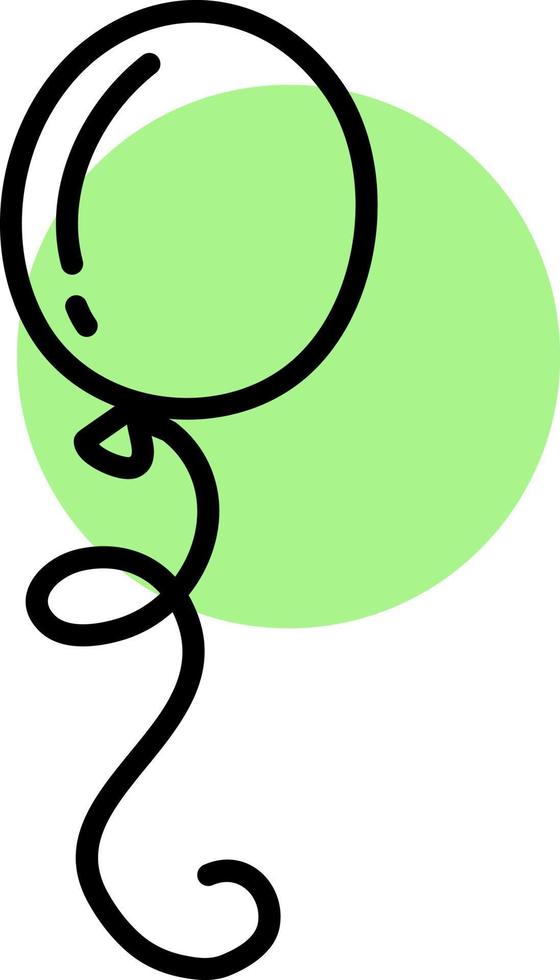 Simple green balloon, illustration, on a white background. vector