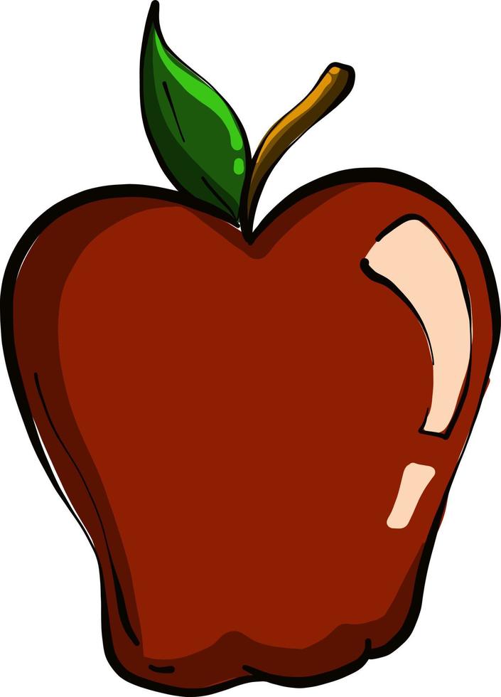 manzana roja brillante, ilustración, vector sobre fondo blanco