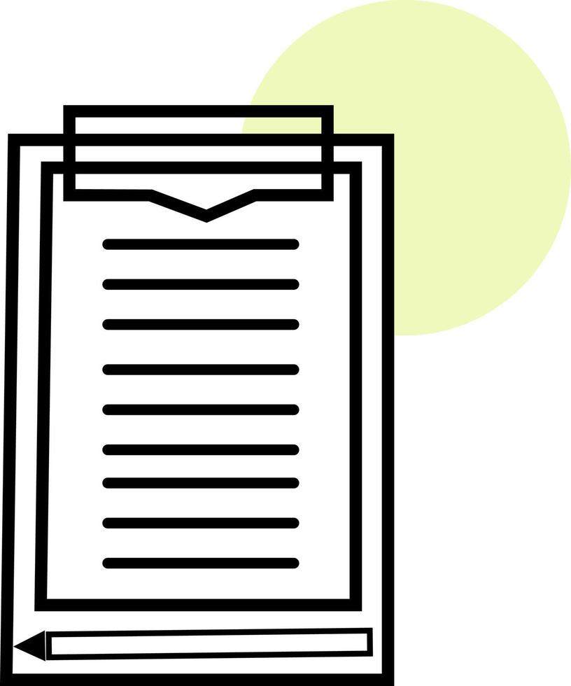 Notebook board, illustration, vector, on a white background. vector