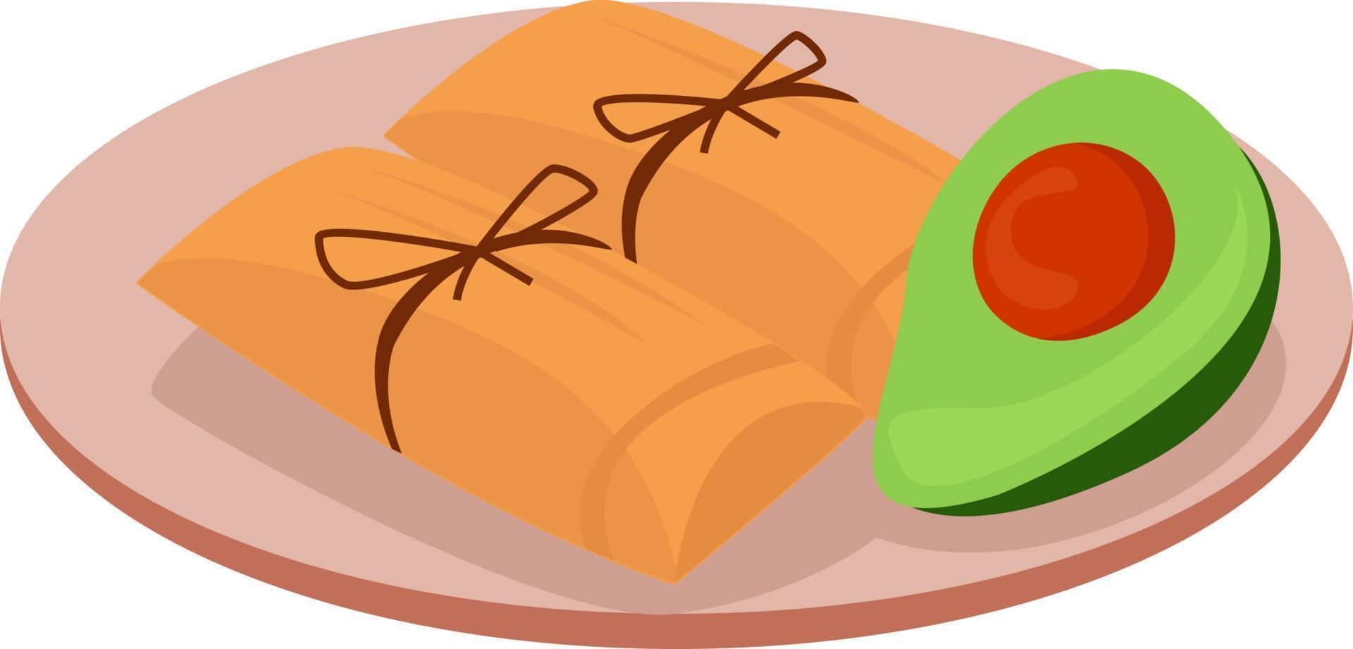 Tasty tamale, illustration, vector on white background