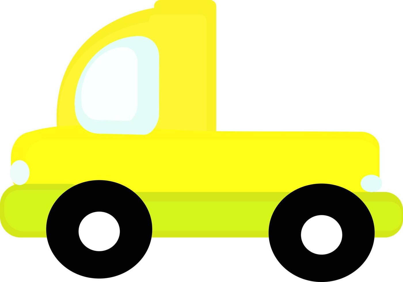 Yellow car, illustration, vector on white background