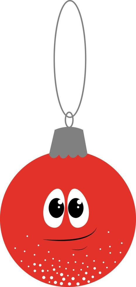 Christmas tree toy, illustration, vector on white background.