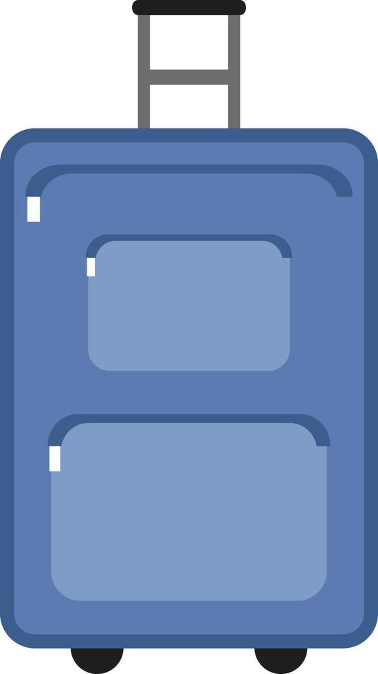 Blue luggage, illustration, vector on white background.
