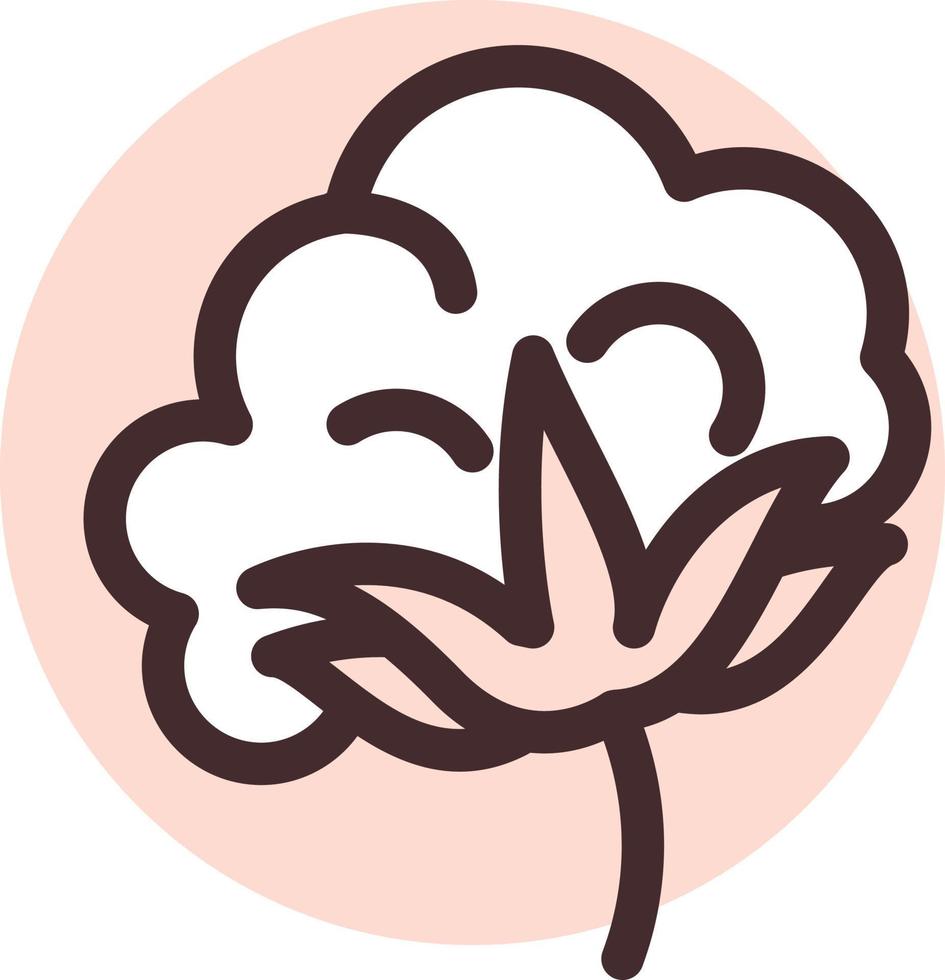 Cotton plant, illustration, vector on a white background.