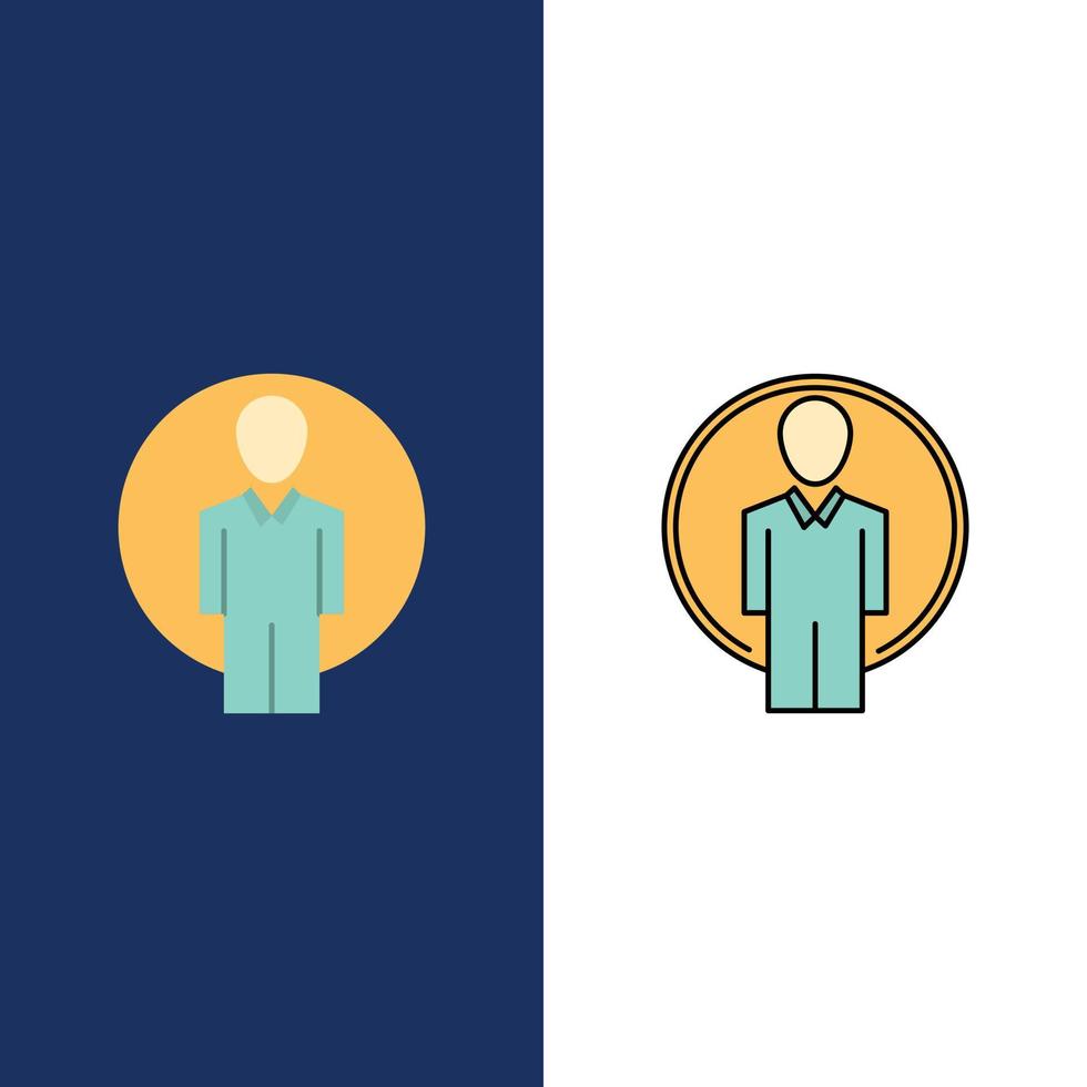 User Id Login Image  Icons Flat and Line Filled Icon Set Vector Blue Background
