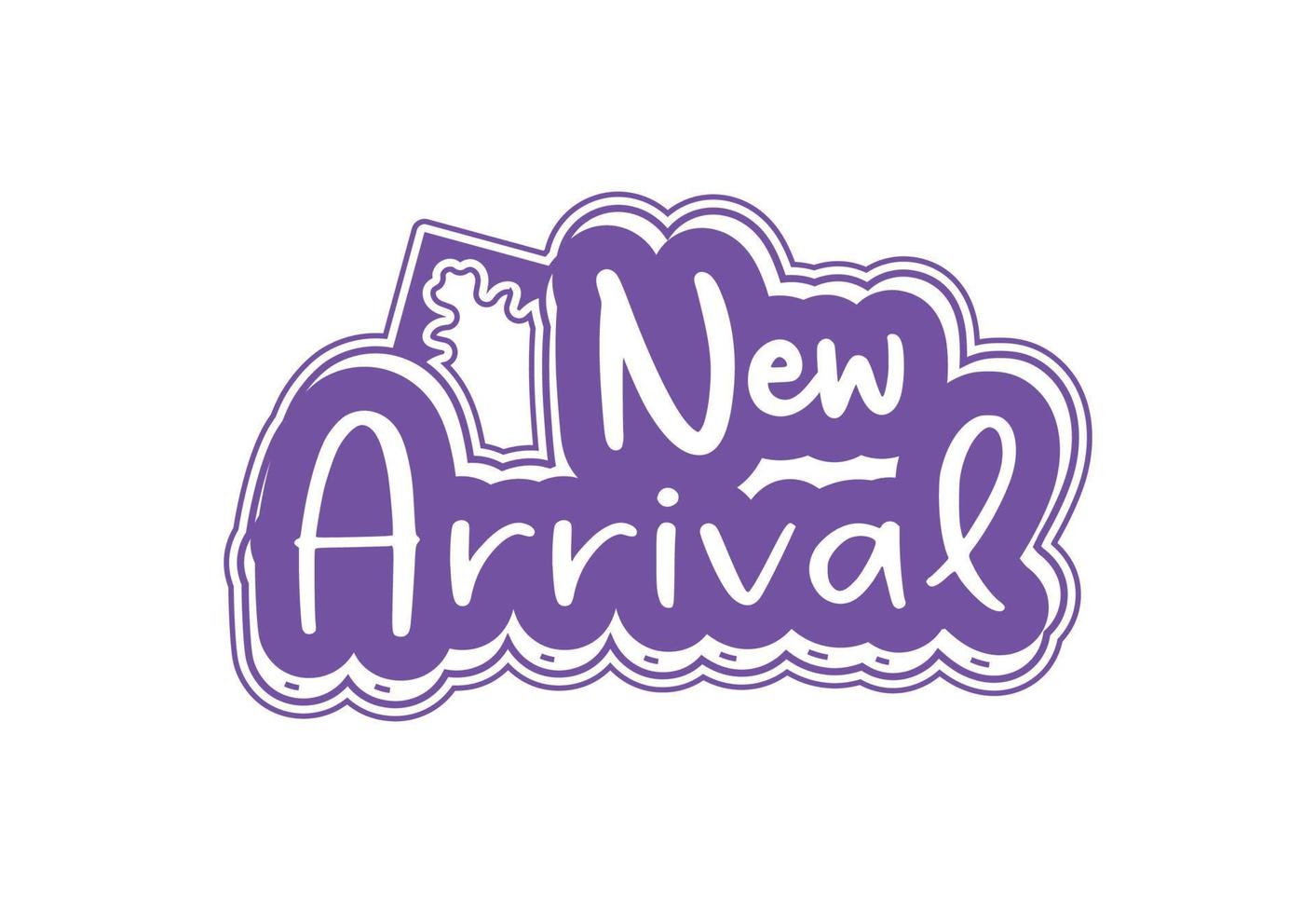 New arrival logo and sticker design template vector