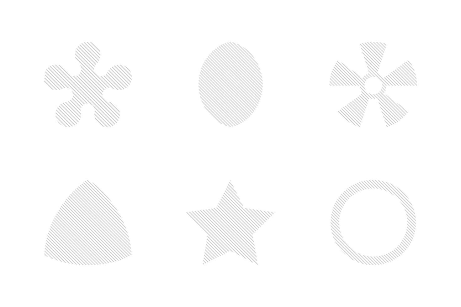 basic shapes with stripes 9 vector