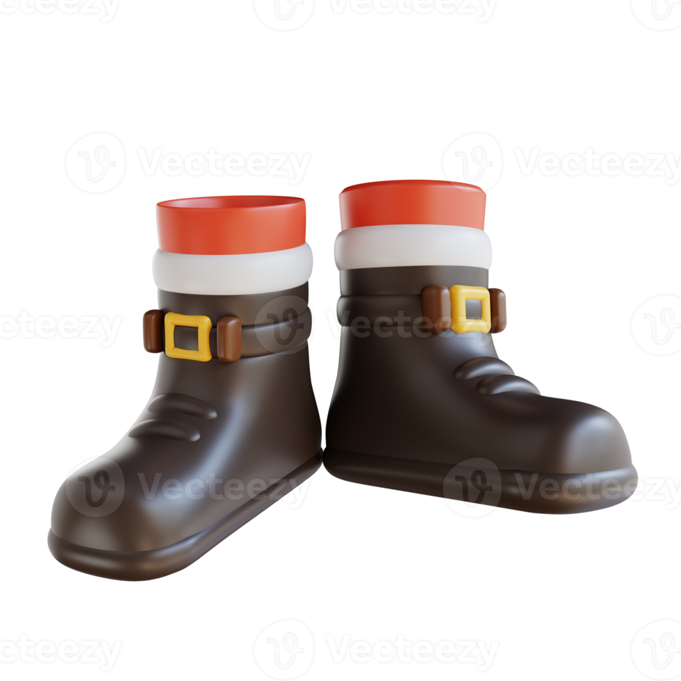 3d illustration of Santa Claus shoes png